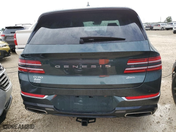2022 Genesis GV80 with VIN KMUHBDSB1NU097810, listed as a Copart auction lot 74330924 with 21,955 mi miles and Non Repairable. Bid and sale history available at carsss.com. Image 6.
