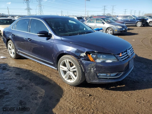 2013 Volkswagen Passat TDI SEL Premium with VIN 1VWCN7A34DC090982, listed as a Copart auction lot 47178605 with 163,870 mi miles and Salvage Title. Bid and sale history available at carsss.com. Image 4.
