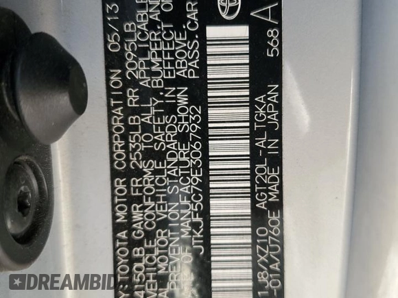 2014 Scion tC z VIN JTKJF5C79E3067932, wystawiony jako Copart lot #50425555 z przebiegiem Nie podano mil oraz Szkody całkowita. Historia ofert i sprzedaży dostępna na DreamBid. Obrazek 15.