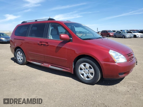 2008 Kia Sedona EX with VIN KNDMB233386236082, listed as a Copart auction lot 54784515 with 50,787 mi miles and Salvage Title. Bid and sale history available at carsss.com. Image 4.