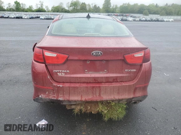 2015 Kia Optima EX with VIN 5XXGN4A70FG371167, listed as a Copart auction lot 55668715 with 110,096 mi miles and Salvage Title. Bid and sale history available at DreamBid. Image 6.