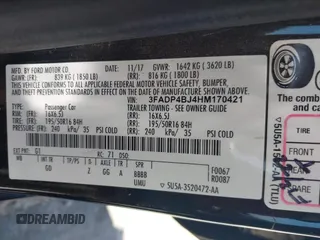 2017 Ford Fiesta SE с VIN 3FADP4BJ4HM170421, выставлен на аукционе IAAI как лот 42505892 с пробегом 96 542 миль миль и . История ставок и продаж доступна на DreamBid. Изображение 9.