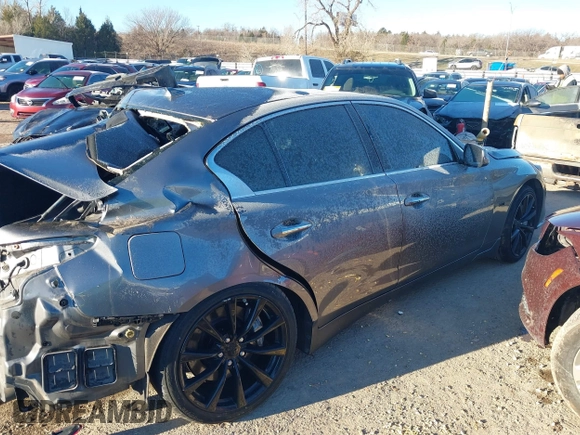 2018 Infiniti Q50 3.0t LUXE with VIN JN1EV7AP3JM360470, listed as a IAAI auction lot 41307365 with 74,875 mi miles. Bid and sale history available at carsss.com. Image 4.