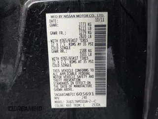 2012 Nissan Pathfinder SV z VIN 5N1AR1NB7CC605691, wystawiony jako IAAI lot #41283702 z przebiegiem 145 943 mil mil oraz . Historia ofert i sprzedaży dostępna na DreamBid. Obrazek 9.