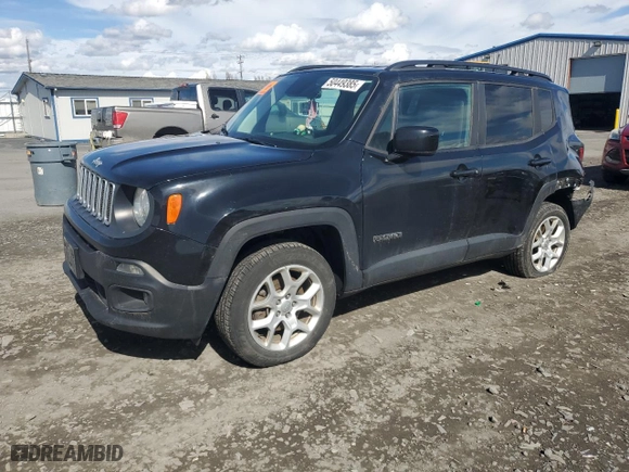 2018 Jeep Renegade Latitude with VIN ZACCJBBB0JPH56945, listed as a Copart auction lot 50449385 with 76,939 mi miles and Salvage Title. Bid and sale history available at carsss.com. Image 1.