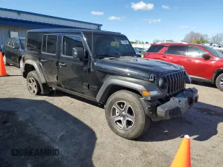 2023 Jeep Wrangler Sport with VIN 1C4HJXDN9PW512460, listed as a Copart auction lot 77107894 with 23,142 mi miles and Salvage Title. Bid and sale history available at DreamBid. Image 4.