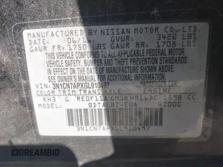 2016 Nissan Versa SV with VIN 3N1CN7APXGL910497, listed as a IAAI auction lot 41913668 with 82,808 mi miles and . Bid and sale history available at DreamBid. Image 9.