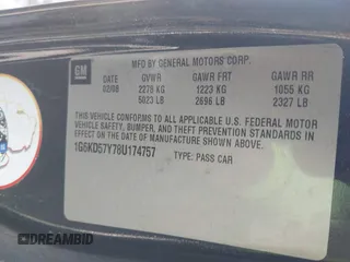 2008 Cadillac DTS 1SA z VIN 1G6KD57Y78U174757, wystawiony jako IAAI lot #41436686 z przebiegiem 158 945 mil mil oraz . Historia ofert i sprzedaży dostępna na DreamBid. Obrazek 9.