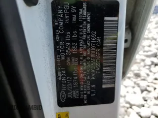 2013 Hyundai Accent SE with VIN KMHCU5AE8DU071692, listed as a Copart auction lot 53844495 with 136,211 mi miles and Clean Title. Bid and sale history available at carsss.com. Image 12.