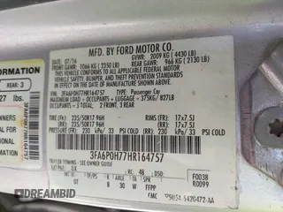 2017 Ford Fusion SE with VIN 3FA6P0H77HR164757, listed as a IAAI auction lot 42604366 with 182,532 mi miles and . Bid and sale history available at DreamBid. Image 9.