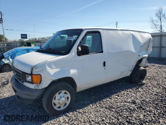 2007 Ford Econoline Cargo Commercial with VIN 1FTNE14W67DB32713, listed as a Copart auction lot 45550425 with 209,925 mi miles and Salvage Title. Bid and sale history available at DreamBid. Image 1.