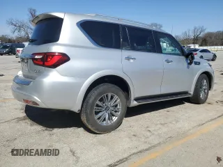 2021 Infiniti QX80 LUXE with VIN JN8AZ2AE0M9271825, listed as a Copart auction lot 47971325 with 86,378 mi miles and Salvage Title. Bid and sale history available at carsss.com. Image 3.