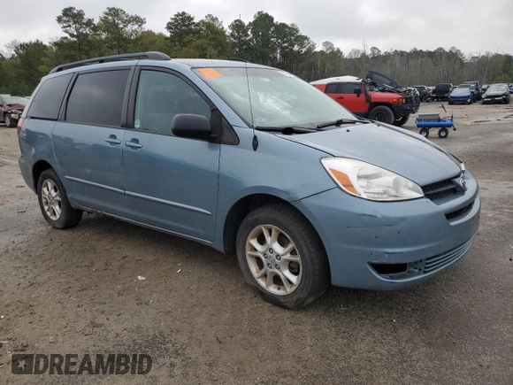 2005 Toyota Sienna LE with VIN 5TDBA23C15S048389, listed as a Copart auction lot 50752865 with 185,829 mi miles and Salvage Title. Bid and sale history available at DreamBid. Image 4.