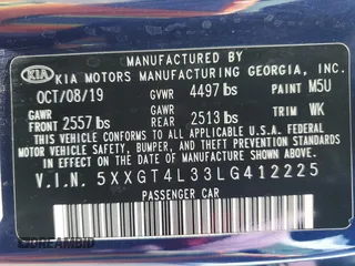 2020 Kia Optima LX z VIN 5XXGT4L33LG412225, wystawiony jako Copart lot #55460765 z przebiegiem 61 029 mil mil oraz Szkoda całkowita • Salvage title. Historia ofert i sprzedaży dostępna na DreamBid. Obrazek 12.