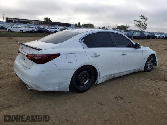 2018 Infiniti Q50 Sport with VIN JN1EV7AP5JM359885, listed as a Copart auction lot 49888835 with 121,198 mi miles and Salvage Title. Bid and sale history available at carsss.com. Image 3.