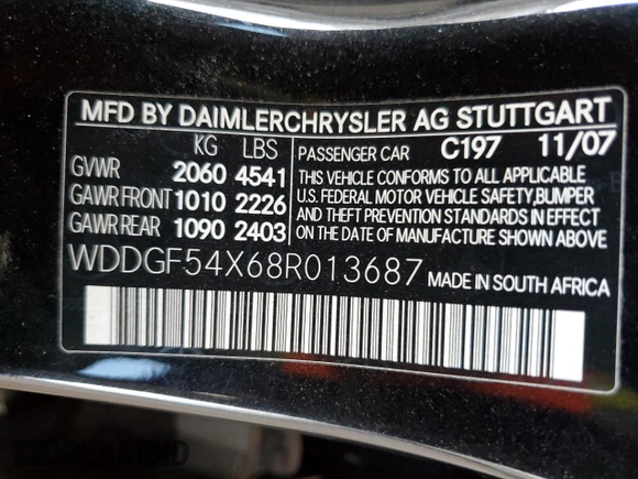 2008 Mercedes-Benz C 300 Sport z VIN WDDGF54X68R013687, wystawiony jako Copart lot #64303305 z przebiegiem 185 514 mil mil oraz Szkoda całkowita • Salvage title. Historia ofert i sprzedaży dostępna na DreamBid. Obrazek 12.