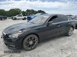 2018 Infiniti Q50 Luxe with VIN JN1EV7AP9JM351871, listed as a Copart auction lot 58228895 with 96,557 mi miles and Salvage title. Bid and sale history available at DreamBid. Image 1.