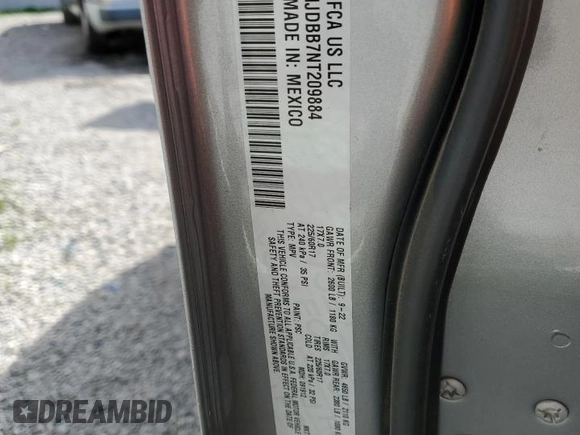 2022 Jeep Compass Latitude with VIN 3C4NJDBB7NT209884, listed as a Copart auction lot 50119865 with Not Provided miles and Salvage Title. Bid and sale history available at DreamBid. Image 13.