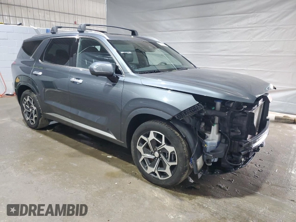 2022 Hyundai Palisade Calligraphy z VIN KM8R7DHE0NU411145, wystawiony jako Copart lot #47930585 z przebiegiem 63 027 mil mil oraz Szkoda całkowita • Salvage title. Historia ofert i sprzedaży dostępna na DreamBid. Obrazek 4.