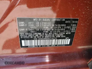 2024 Subaru Crosstrek Limited с VIN 4S4GUHN69R3748770, выставлен на аукционе Copart как лот 59173655 с пробегом 9 049 миль миль и Списание • Salvage title. История ставок и продаж доступна на DreamBid. Изображение 12.