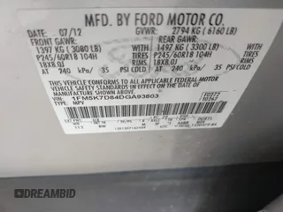 2013 Ford Explorer XLT z VIN 1FM5K7D84DGA93803, wystawiony jako IAAI lot #42131061 z przebiegiem 142 692 mil mil oraz . Historia ofert i sprzedaży dostępna na DreamBid. Obrazek 9.
