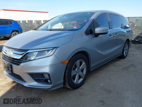 2019 Honda Odyssey EX-L with VIN 5FNRL6H79KB043145, listed as a IAAI auction lot 41569198 with 94,560 mi miles. Bid and sale history available at carsss.com. Image 2.