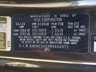 2024 Kia Carnival EX with VIN KNDNC5H3XR6450371, listed as a Copart auction lot 77849594 with 2,003 mi miles and Salvage Title. Bid and sale history available at carsss.com. Image 15.
