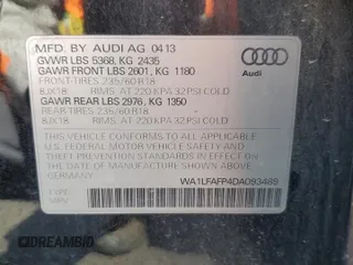 2013 Audi Q5 Premium Plus with VIN WA1LFAFP4DA093489, listed as a Copart auction lot 61972605 with 188,739 mi miles and Clean title. Bid and sale history available at DreamBid. Image 12.