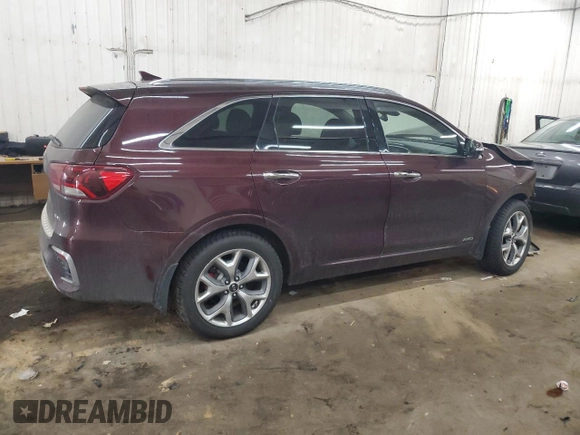 2019 Kia Sorento SX V6 with VIN 5XYPKDA58KG542258, listed as a Copart auction lot 50906185 with 62,999 mi miles and Salvage Title. Bid and sale history available at carsss.com. Image 3.