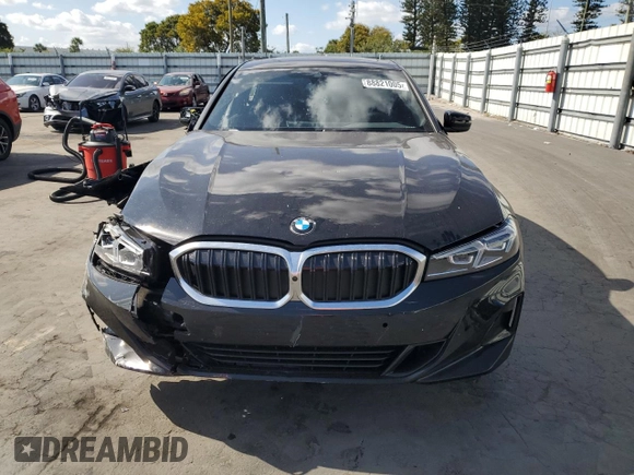 2025 BMW 3 Series 330i with VIN 3MW69CW05S8F12058, listed as a Copart auction lot 88821005 with 2,733 mi miles and Salvage Title. Bid and sale history available at carsss.com. Image 5.