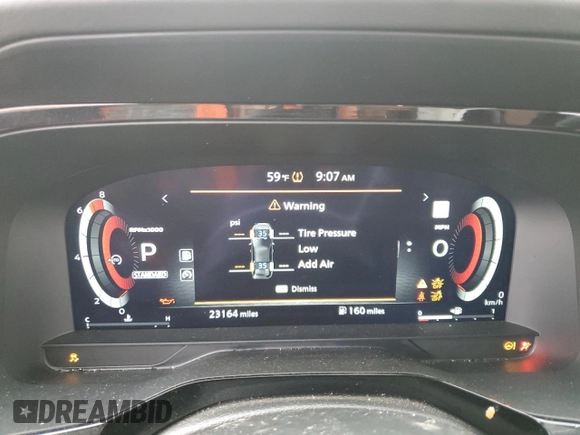 2024 Nissan Pathfinder Platinum with VIN 5N1DR3DH9RC210841, listed as a Copart auction lot 46792795 with 23,164 mi miles and Salvage title. Bid and sale history available at DreamBid. Image 9.
