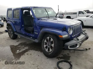 2020 Jeep Wrangler Unlimited Sahara with VIN 1C4HJXEN0LW148812, listed as a Copart auction lot 44254895 with 0 mi miles and Salvage Title. Bid and sale history available at carsss.com. Image 4.