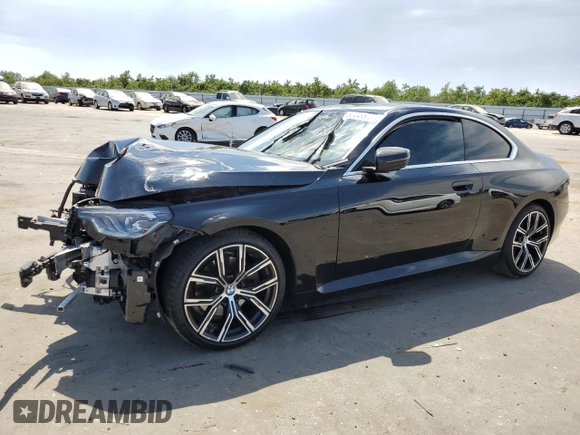 2022 BMW 2 Series 230i with VIN 3MW23CM02N8C60678, listed as a Copart auction lot 60443503 with 0 mi miles. Bid and sale history available at carsss.com. Image 1.