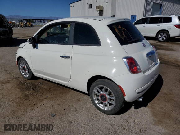2013 FIAT 500 Pop with VIN 3C3CFFAR8DT511352, listed as a Copart auction lot 54662565 with 102,640 mi miles and Salvage Title. Bid and sale history available at carsss.com. Image 2.