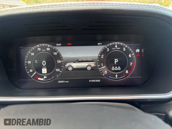 2019 Land Rover Range Rover HSE with VIN SALGS2SV5KA528460, listed as a Copart auction lot 56175975 with 122,951 mi miles and Clean Title. Bid and sale history available at DreamBid. Image 8.