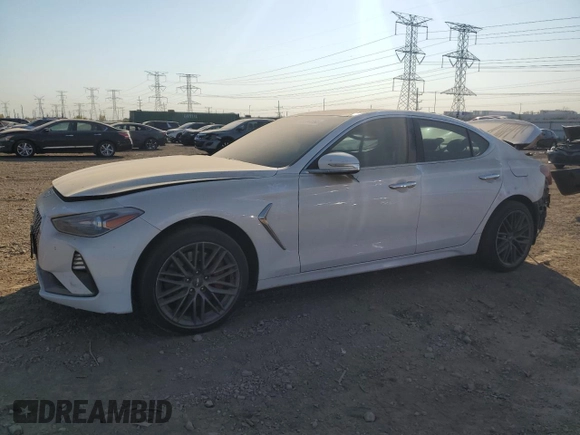 2019 Genesis G70 Dynamic with VIN KMTG34LE8KU037475, listed as a Copart auction lot 75364654 with 45,727 mi miles and Salvage Title. Bid and sale history available at DreamBid. Image 1.