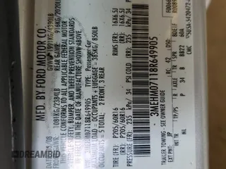 2008 Mercury Milan z VIN 3MEHM07118R649905, wystawiony jako Copart lot #60492765 z przebiegiem 108 867 mil mil oraz Szkoda całkowita • Salvage title. Historia ofert i sprzedaży dostępna na DreamBid. Obrazek 12.