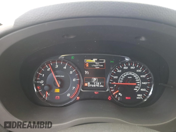 2018 Subaru WRX Premium with VIN JF1VA1C62J8810196, listed as a Copart auction lot 84623094 with 75,976 mi miles and Salvage Title. Bid and sale history available at carsss.com. Image 9.
