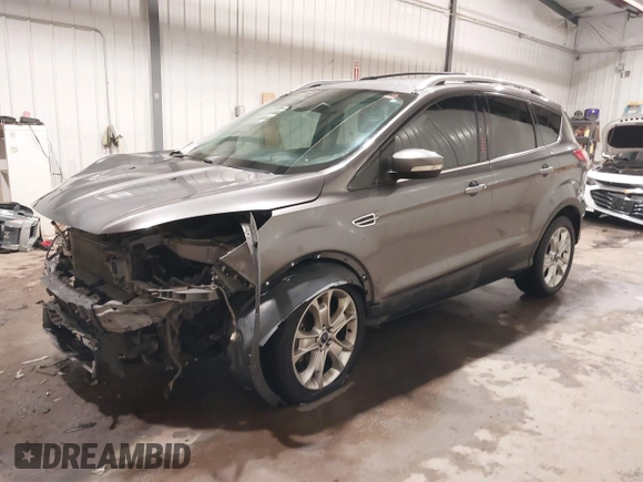 2014 Ford Escape Titanium with VIN 1FMCU9JX9EUA56421, listed as a IAAI auction lot 41392372 with 117,234 mi miles. Bid and sale history available at carsss.com. Image 2.