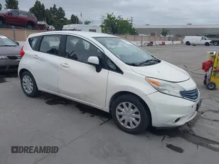 2014 Nissan Note S Plus with VIN 3N1CE2CP6EL398296, listed as a IAAI auction lot 42128123 with 93,688 mi miles and . Bid and sale history available at DreamBid. Image 1.