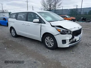 2016 Kia Sedona L with VIN KNDMA5C1XG6149734, listed as a IAAI auction lot 41739316 with 1 mi miles. Bid and sale history available at carsss.com. Image 1.