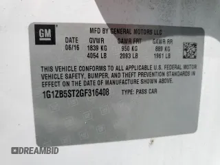 2016 Chevrolet Malibu LS z VIN 1G1ZB5ST2GF316408, wystawiony jako Copart lot #51478545 z przebiegiem 161 509 mil mil oraz Szkoda całkowita • Salvage title. Historia ofert i sprzedaży dostępna na DreamBid. Obrazek 12.