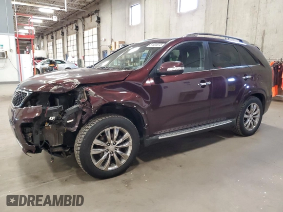 2012 Kia Sorento SX with VIN 5XYKW4A22CG297804, listed as a Copart auction lot 51800975 with 91,787 mi miles and Salvage Title. Bid and sale history available at carsss.com. Image 1.