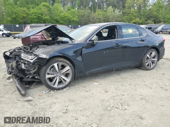 2021 Acura TLX Advance with VIN 19UUB5F65MA011856, listed as a Copart auction lot 54974865 with 29,390 mi miles and Salvage title. Bid and sale history available at DreamBid. Image 1.