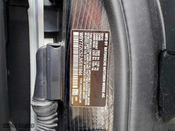 2018 BMW i3 with VIN WBY7Z2C52JVE61844, listed as a Copart auction lot 45342434 with 35,283 mi miles. Bid and sale history available at carsss.com. Image 12.