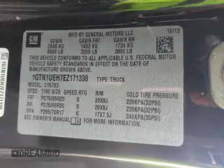 2014 GMC Sierra 1500 with VIN 1GTN1UEH7EZ171338, listed as a Copart auction lot 84943144 with 114,210 mi miles and Salvage Title. Bid and sale history available at DreamBid. Image 12.