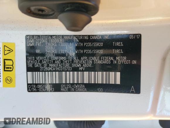 2017 Lexus RX with VIN 2T2BGMCA1HC015703, listed as a Copart auction lot 42229595 with 24,840 mi miles and Salvage Title. Bid and sale history available at carsss.com. Image 13.