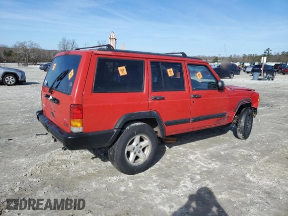 1997 Jeep Cherokee Sport with VIN 1J4FT68S6VL600838, listed as a Copart auction lot 88956065 with 0 mi miles and Salvage Title. Bid and sale history available at carsss.com. Image 3.