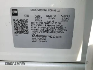 2022 Cadillac CT5 Luxury with VIN 1G6DW5RK7N0121118, listed as a Copart auction lot 78267973 with 32,015 mi miles. Bid and sale history available at carsss.com. Image 12.