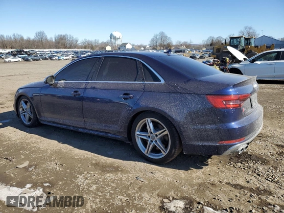 2018 Audi S4 Prestige z VIN WAUC4AF40JA003734, wystawiony jako Copart lot #46118075 z przebiegiem 79 496 mil mil oraz Szkody całkowita. Historia ofert i sprzedaży dostępna na DreamBid. Obrazek 2.